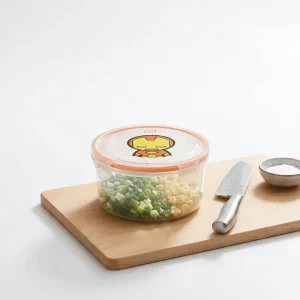 Cartoon Superhero Kids Lunch Box Set Clear Plastic Food Storage Container with Lids Airtight Leak-Proof BPA Free for School