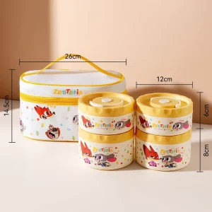 Cartoon Zootopia Stainless Steel Thermal Lunch Box Insulated Food Container Portable Bento Box With Carry Bag