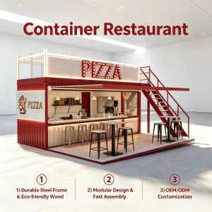 Chicken Container Restaurant with Kitchen Prefab Shipping Container Fast Food Restaurant Kebab Pizza Burger Shop