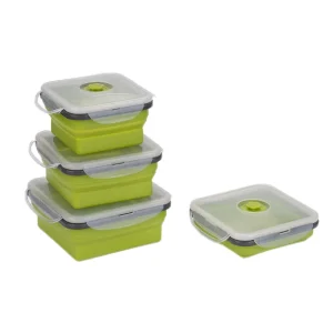 Children Bento Reusable Food Storage Containers Folding Kids Collapsible Silicone Lunch Boxes