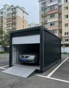 China 20ft Prefab Prefabricated Outdoor Storage Shipping Container House Office Home Garage Warehouse for Sale for Cars