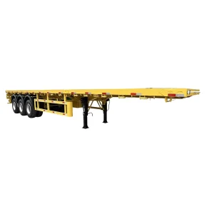 China 3 Axle 20ft 40ft Container Flatbed Semi Trailer Cargo Flat Bed Flatbed Semi Trailer With Container Lock