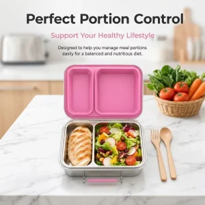 China Factory Food Contact Safe Corrosion Resistant Durable Insulated Hiking Stainless Steel Lunch Box Container