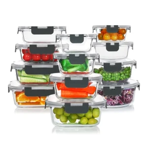 China Home Kitchen Refrigerator Microwave Safe Square Round Rectangle Glass Lunch Box Food Storage Container Set