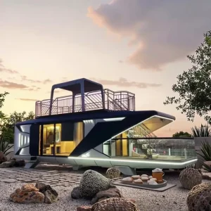 China Outdoor Hotel Luxury Prefab Mobile Modern Space Capsule Tiny House Flat Pack 60 Square Meter Kitchen Eco Friendly