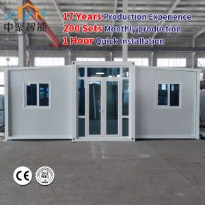 China Prefab 20ft Shipping Expandable Flat Top Folding Steel Modern Container House with 2 Bedrooms Australian Standard