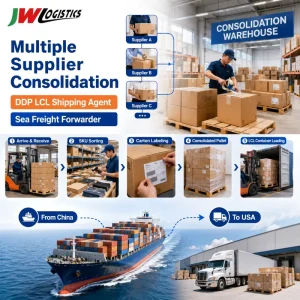 China to USA Sea Freight Forwarder DDP LCL Shipping Agent for Multiple Supplier Consolidation Door to Door Shipping
