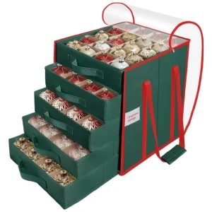 Christmas Ornament Storage Bags 5-Layer Dividers 600D Oxford Fabric Heavy Duty Container for Holiday Tree Decoration