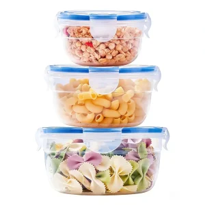 Circular Kitchen Airtight Clear Microwave Bulk Shape PP Plastic Food Storage Container Box Bowl Lid Home Kitchen Organizers