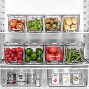 Clear Airtight Food Storage Container Food Grade Material Plastic PET Food Storage Container Fridge Food Storage Container