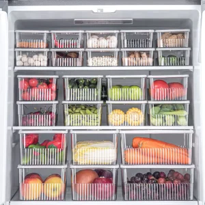 Clear Airtight Food Storage Container Food-Grade Material Plastic PET Food Storage Container Fridge Food Storage Container