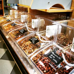 Clear Plastic Scoop Bin for Bulk Candy and Dry Fruit Storage