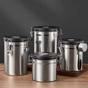 Coffee Storage Sealed Tank Press Vacuum 304 Stainless Steel Eco Friendly Large Capacity Modern Design Crisper Coffee Storage