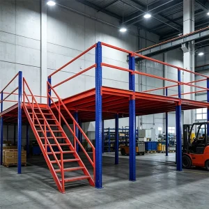 Cold Rolled Steel Heavy Duty Corrosion Protection Mezzanine Rack With Staircase for Additional Storage Space