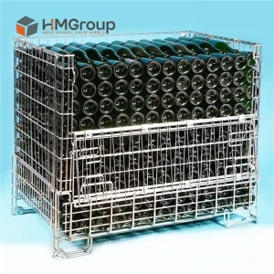 Collapsible Durable Space Saving Load Capacity 800kg Customized Wire Mesh Container for Wine Storage