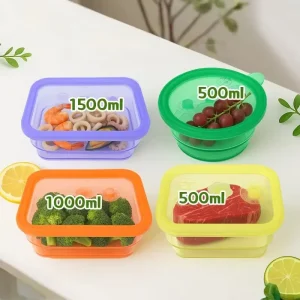 Collapsible Food Storage Container Bpa Free Lunch Box Containers Stackable Leakproof Snack Boxes for Camping