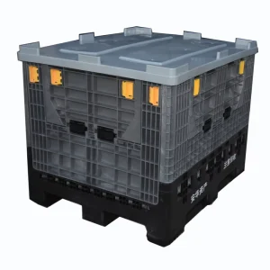 Collapsible Plastic Bulk Container for Industry with Lid