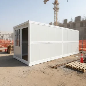 Collapsible Shipping Container 20ft Durable Steel Sandwich Panel Structure Quick Foldable Breathable Weather Resistant Modern