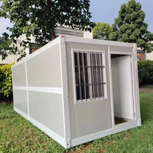 Collapsible Storage Container with Lockable Doors and Foldable Design for Warehouse and Industrial Use
