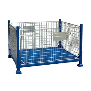 Collapsible Transport Stackable Storage Wire Mesh Containers Folding Steel Storage Cage