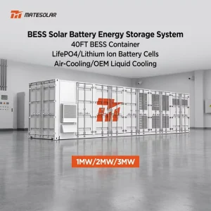 Commercial Energy Storage 1Mwh 2Mwh 3Mwh BESS Container Outdoor Lithium Battery Energy Storage System for Banking Financial