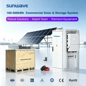 Commercial Industrial Solar Power System 30kW 50kW 100kW 125kW Hybrid Inverter Energy Storage PV BESS for Factory Business