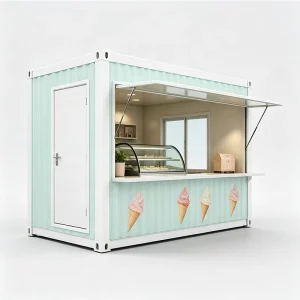 Commercial Rolling Ice Cream Coffee Cart Curved Front Counter Wave Edge Canopy Mobile Handmade Tea Drinks Retail Display Cart