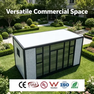 Compact Flat Pack Container Tool Shed with Pegboard Wall and Lockable Door for Backyard Equipment Storage Solution