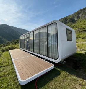 Complete Prefab Popular Tiny Apple Cabin House Light Steel Prefabricated Portable 20Ft 40Ft Office Pod Waterproof Container Home