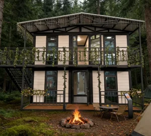 Compliant Design Integral Foaming Campground Bungalow Tiny Hotel Prefab Home Kit Small Prefab House