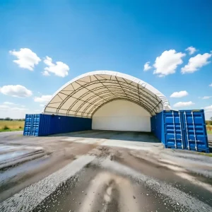 Container Dome Shelter HDG Steel Construction Anti UV and Tear Resistant PVC Cover for Long Term Outdoor Use