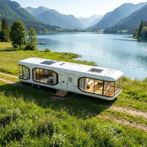 Container for Houseboat Shop & Bathroom Use Fast-Construed Space Capsule House with Kitchen Steel Structure Container House