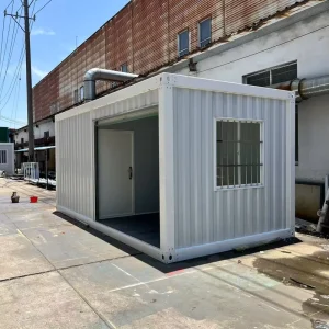 Contemporary Breathable White Steel Container House With Portable Rolling Shutters For Office Building Workshop & Outdoor Use