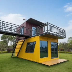 Contemporary Steel Container House with Sandwich Panel Material Waterproof Light Steel Villa for Hotel, Office, or Toilet Use
