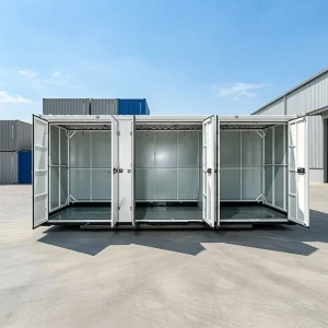 Contemporary Steel Structure Outdoor 8F X 20F Self Storage Containers with 3 Side Doors for Warehouse Use