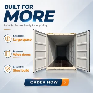 Corrugated Steel Cargo Container Heavy Duty 40ft High Cube Large Storage 40HC Side Open Shipping Container
