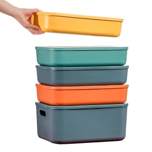 Cosmetic Mirror Storage Box PP Plastic Lid Modern Durable Large Capacity Simple Design Desk Organization