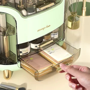 Cosmetic Storage Box Large Capacity Desktop Organizer Transparent Lid Drawers Dust Proof Container Skincare Lipsticks Makeup