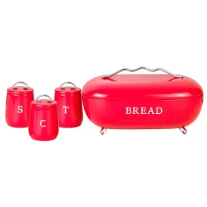 Countertop Portable Iron Bread Storage Box with Metal Handle Modern Design for Kitchen Use