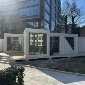 Creative Container House with Corrugated Wall Panel Offers Customized Design for Bookstore or Library