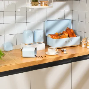 Crown Series Metal Bread Bin Set Tea Can Coffee Can Kitchen Storage Bread Containers Kitchen Organizer Can