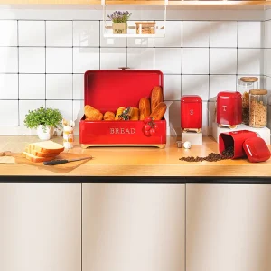 Crown Series Metal Bread Bin Set Tea Can Coffee Can Kitchen Storage Bread Containers Kitchen Organizer Can
