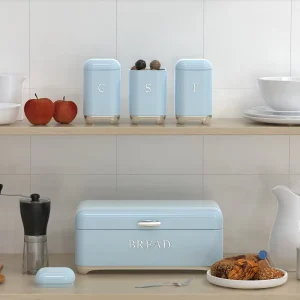 Crown Series Metal Bread Bin Set Tea Can Coffee Can Kitchen Storage Bread Containers Kitchen Organizer Can