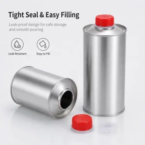 Custom 1L Round Engine Oil Can with Screw Cap Tinplate Printed Aerosol Container for Chemical Use Recycled Materials