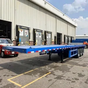 Custom 2 3 4 Axles 40FT 45FT Steel Semi Trailer 12R22.5 Tyre 40FT Flatbed Shipping Container