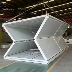 Custom 20ft 40ft Q235 Steel Frame Rock Wool Insulation Fast Assembly Hotel Cabin X-Type Foldable Container House
