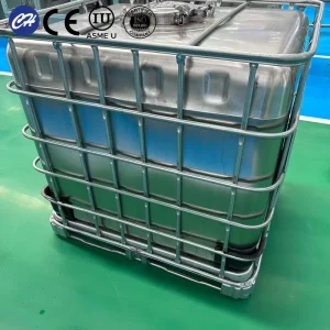Custom 500L-2000L Stainless Steel IBC Tote Tank CE for Certified SS304/SS316 Multi-Industry Water Storage Container Temperature