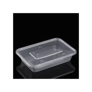 Custom 500ml Clear Rectangular PP Disposable Plastic Lunch Box Food Grade Storage Container American Style Sustainable Work