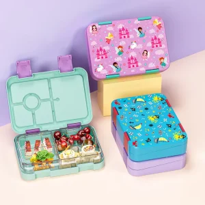 Custom Design Food Container School Insulated Optional 5 6 Compartment Tritan Kids Bento Lunch Box