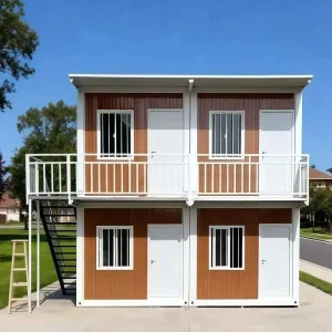 Custom Double Storey Flat Pack Container House Modular Prefab Building for Office Dormitory Camp Accommodation